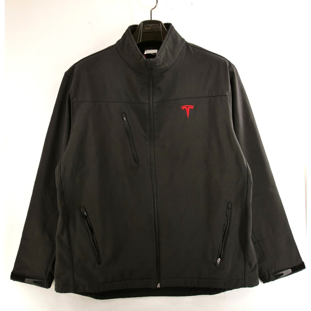 Men's Tesla Corporate Employee Soft Shell Jacket Embroidered Full Zip Size XL